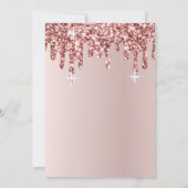 Cool Roos Gold Glitter Drips Blush Pink Sweet 16 Kaart (Achterkant)