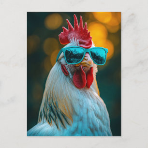 Cool Rooster Blauwe Zonnebril Briefkaart