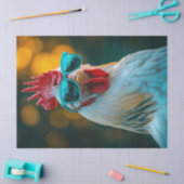 Cool Rooster Blauwe Zonnebril Decoupage Tissuepapier (Craft)