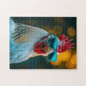 Cool Rooster Blauwe Zonnebril Legpuzzel (Horizontaal)