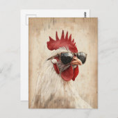 Cool Rooster in zonnebril Illustratie Briefkaart (Voorkant / Achterkant)