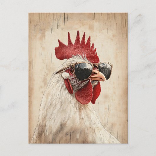 Cool Rooster in zonnebril Illustratie Briefkaart (Voorkant)