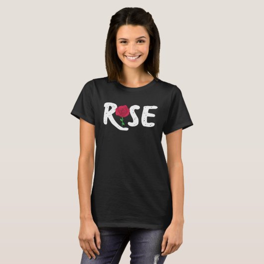 Cool Rose Simple Line Rose T-shirt (Voorkant volledig)