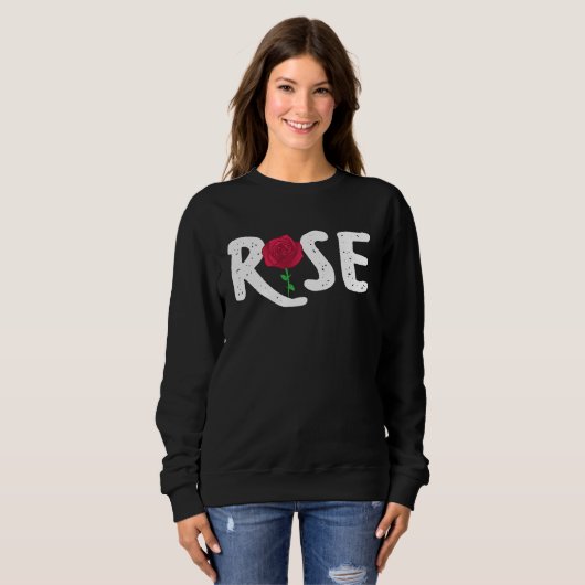 Cool Rose Simple Line Rose Trui (Voorkant volledig)