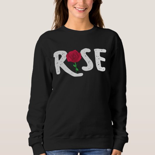 Cool Rose Simple Line Rose Trui (Voorkant)