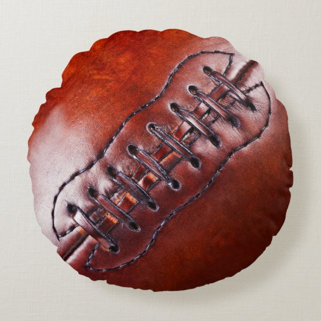 Cool Round Football Man Cave Pillow Rond Kussen (Voorkant)