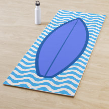 Cool Royal Blue Waves Surfende Yoga Mat