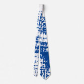 🕶 Cool Royal Blue & White Mannen Necktie Stropdas (Achterkant)