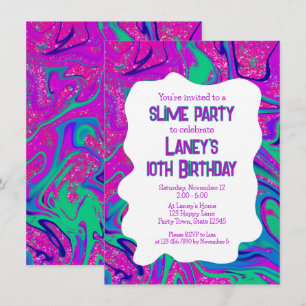 Cool Roze Blauwgroen Glitter Meisjes Verjaardag Sl Kaart