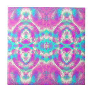 COOL Roze en Blauw Patroon Tegeltje