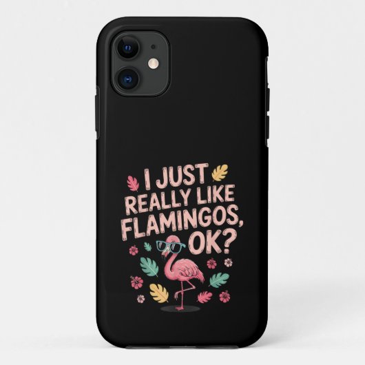Cool Roze Flamingo Liefhebber Cadeau voor Mannen V Case-Mate iPhone Case (Achterkant)