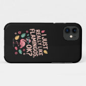 Cool Roze Flamingo Liefhebber Cadeau voor Mannen V Case-Mate iPhone Case (Achterkant (horizontaal))