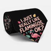 Cool Roze Flamingo Liefhebber Cadeau voor Mannen V Stropdas (Opgerold)