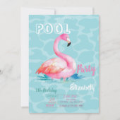 Cool roze flamingo's zwembad zomer verjaardag kaart (Voorkant)