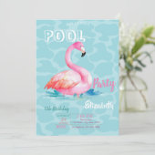 Cool roze flamingo's zwembad zomer verjaardag kaart (Staand voorkant)