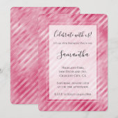 Cool Roze Glam Strepen Verjaardag Kaart (Voorkant / Achterkant)