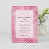 Cool Roze Glam Stripes Bruiloft Kaart (Staand voorkant)