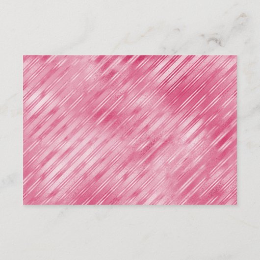 Cool Roze Glam Stripes Bruiloft RSVP Informatiekaartje (Achterkant)