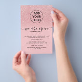 Cool roze glitters prijzen logo We zijn open Flyer (Hand)