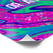 Cool Roze Groovy Meisje Verjaardag Slijm Party Cus Perfect Poster (Hoek)