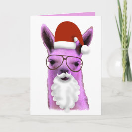 Cool Roze Kerst Lama! Kerstkaart Kaart