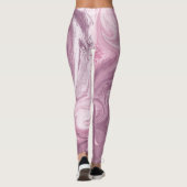 Cool Roze Marmer Wolk Vlekpatroon leggings (Achterkant)