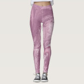 Cool Roze Marmer Wolk Vlekpatroon leggings (Voorkant)