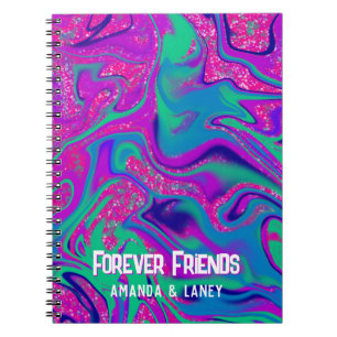 Cool Roze Paarse Glitter Meisje Verjaardag Slime P Notitieboek