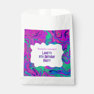 Cool Roze Paarse Groovy Meisjes Verjaardag Slime P Bedankzakje