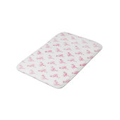 Cool Roze Tropisch Flamingo patroon op Wit Badmat (Gekanteld)
