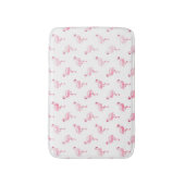 Cool Roze Tropisch Flamingo patroon op Wit Badmat (Voorkant Verticaal)