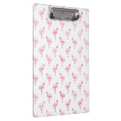 Cool Roze Tropisch Flamingo patroon op Wit Klembord (Rechts)