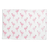 Cool Roze Tropisch Flamingo patroon op Wit Kussensloop (Achterkant)