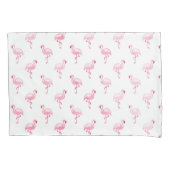 Cool Roze Tropisch Flamingo patroon op Wit Kussensloop (Voorkant)