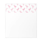 Cool Roze Tropisch Flamingo patroon op Wit Notitieblok (Voorkant)