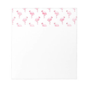 Cool Roze Tropisch Flamingo patroon op Wit Notitieblok