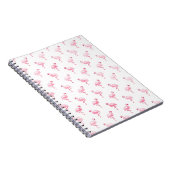 Cool Roze Tropisch Flamingo patroon op Wit Notitieboek (Rechterzijde)