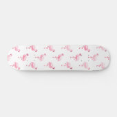 Cool Roze Tropisch Flamingo patroon op Wit Persoonlijk Skateboard (Horizontaal)