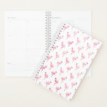 Cool Roze Tropisch Flamingo patroon op Wit Planner<br><div class="desc">Roze Tropisch Flamingo patroon op Witte Achtergrond.De Roze Flamingo Vogelprint is een geweldig cadeau voor een wild tropisch zomerfeest.</div>