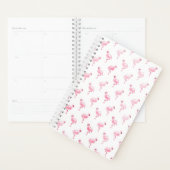 Cool Roze Tropisch Flamingo patroon op Wit Planner (Display)