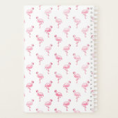 Cool Roze Tropisch Flamingo patroon op Wit Planner (Achterkant)