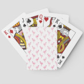 Cool Roze Tropisch Flamingo patroon op Wit Pokerkaarten (Achterkant)