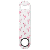 Cool Roze Tropisch Flamingo patroon op Wit Speed Flessenopener (Voorkant)