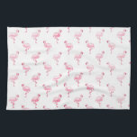 Cool Roze Tropisch Flamingo patroon op Wit Theedoek<br><div class="desc">Roze Tropisch Flamingo patroon op Witte Achtergrond.De Roze Flamingo Vogelprint is een geweldig cadeau voor een wild tropisch zomerfeest.</div>