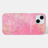 Cool Roze Waterverf Glittery Stijlvol Modern Case-Mate iPhone Case (Achterkant (horizontaal))