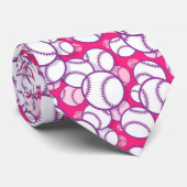 cool roze wit Honkbal sport liefhebbers Stropdas (Opgerold)