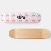 Cool Roze & Wit Verlichting Ontwerp Meisjes Aangep Persoonlijk Skateboard (Horizontaal)