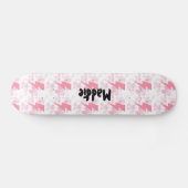 Cool Roze & Wit Verlichting Ontwerp Meisjes Aangep Persoonlijk Skateboard (Horizontaal)