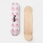 Cool Roze & Wit Verlichting Ontwerp Meisjes Aangep Persoonlijk Skateboard (Voorkant)
