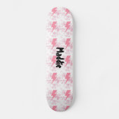 Cool Roze & Wit Verlichting Ontwerp Meisjes Aangep Persoonlijk Skateboard (Voorkant)